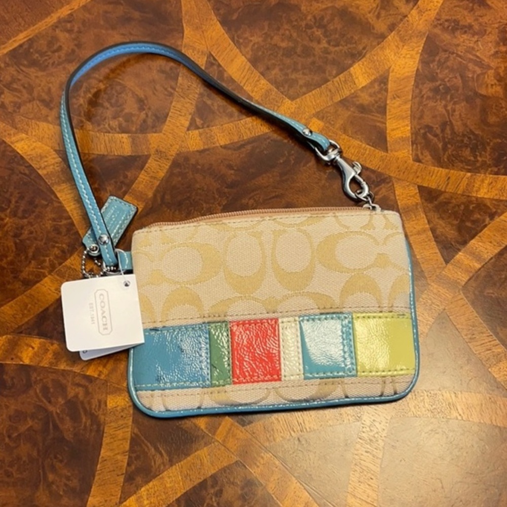 COACH small wristlet khaki/multicolor